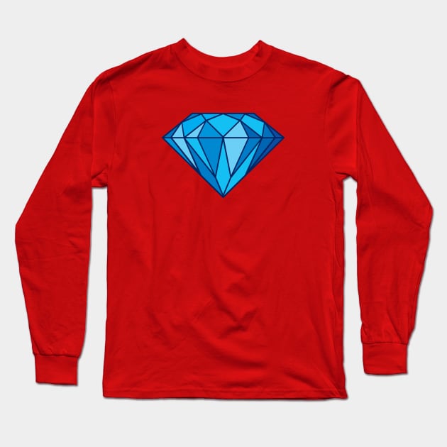 Blue Diamond Illustration Long Sleeve T-Shirt by Protshirtdesign